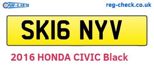 SK16NYV are the vehicle registration plates.