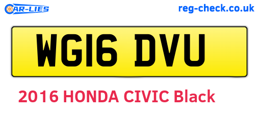 WG16DVU are the vehicle registration plates.