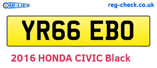 YR66EBO are the vehicle registration plates.
