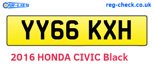 YY66KXH are the vehicle registration plates.