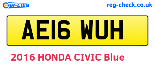 AE16WUH are the vehicle registration plates.