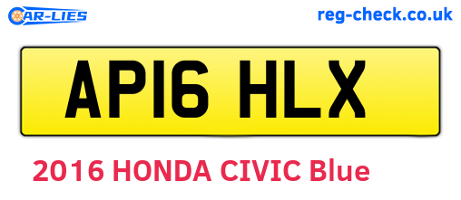 AP16HLX are the vehicle registration plates.
