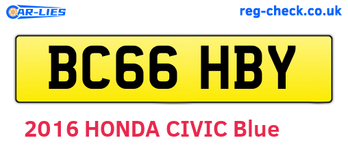 BC66HBY are the vehicle registration plates.