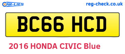 BC66HCD are the vehicle registration plates.