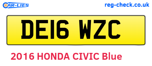 DE16WZC are the vehicle registration plates.