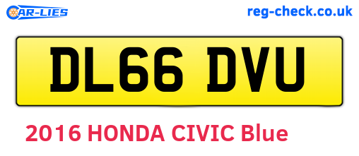 DL66DVU are the vehicle registration plates.