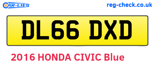 DL66DXD are the vehicle registration plates.