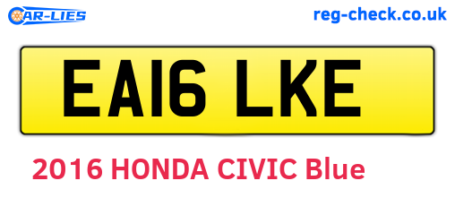 EA16LKE are the vehicle registration plates.