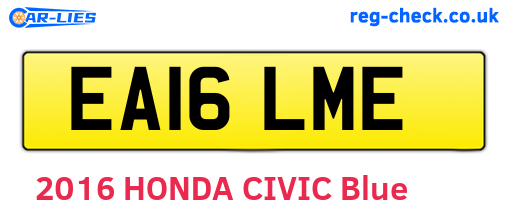 EA16LME are the vehicle registration plates.