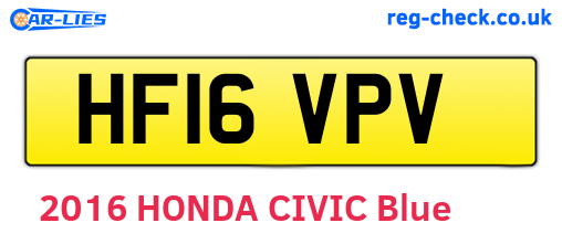 HF16VPV are the vehicle registration plates.