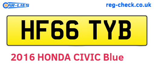 HF66TYB are the vehicle registration plates.