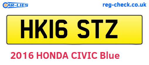 HK16STZ are the vehicle registration plates.