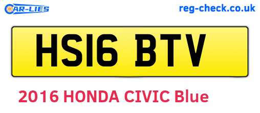 HS16BTV are the vehicle registration plates.