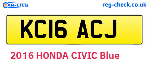 KC16ACJ are the vehicle registration plates.