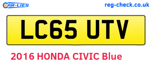 LC65UTV are the vehicle registration plates.