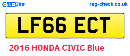 LF66ECT are the vehicle registration plates.