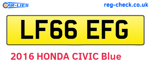 LF66EFG are the vehicle registration plates.