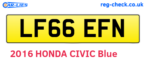 LF66EFN are the vehicle registration plates.