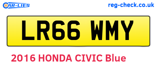 LR66WMY are the vehicle registration plates.