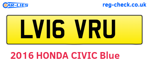 LV16VRU are the vehicle registration plates.