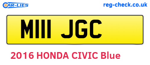 M111JGC are the vehicle registration plates.