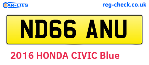ND66ANU are the vehicle registration plates.