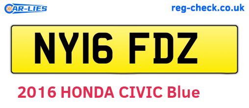 NY16FDZ are the vehicle registration plates.
