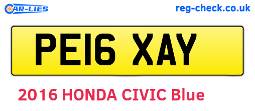 PE16XAY are the vehicle registration plates.