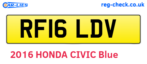 RF16LDV are the vehicle registration plates.