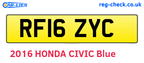 RF16ZYC are the vehicle registration plates.