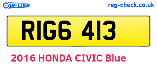 RIG6413 are the vehicle registration plates.