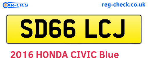 SD66LCJ are the vehicle registration plates.