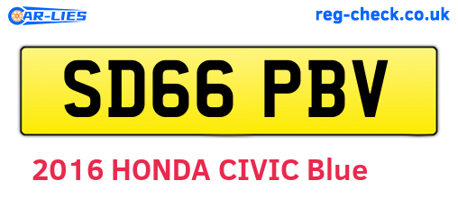 SD66PBV are the vehicle registration plates.