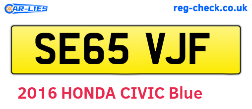 SE65VJF are the vehicle registration plates.