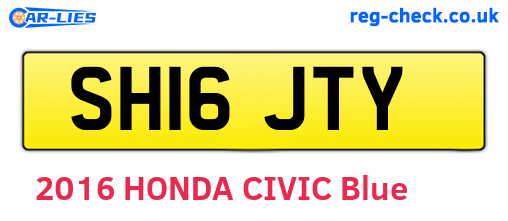 SH16JTY are the vehicle registration plates.
