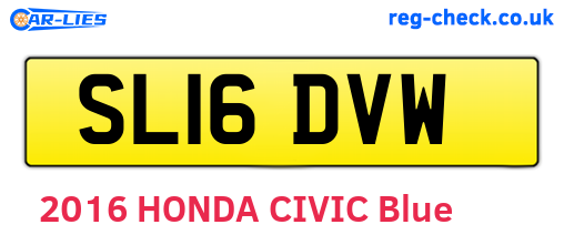SL16DVW are the vehicle registration plates.