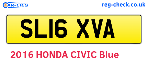 SL16XVA are the vehicle registration plates.