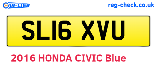 SL16XVU are the vehicle registration plates.