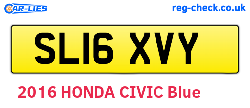 SL16XVY are the vehicle registration plates.
