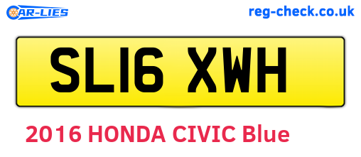SL16XWH are the vehicle registration plates.