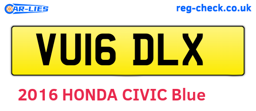 VU16DLX are the vehicle registration plates.