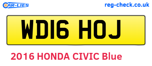 WD16HOJ are the vehicle registration plates.