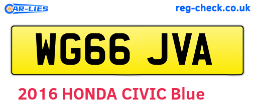 WG66JVA are the vehicle registration plates.