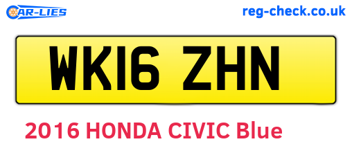 WK16ZHN are the vehicle registration plates.