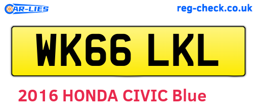 WK66LKL are the vehicle registration plates.