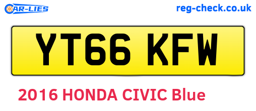 YT66KFW are the vehicle registration plates.