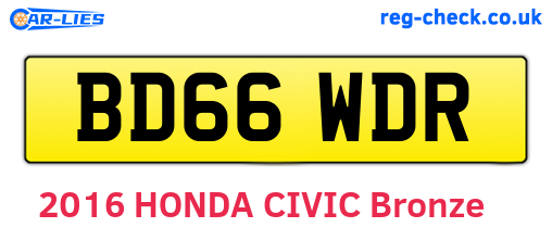 BD66WDR are the vehicle registration plates.