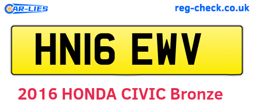 HN16EWV are the vehicle registration plates.
