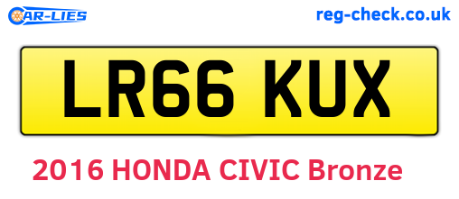 LR66KUX are the vehicle registration plates.