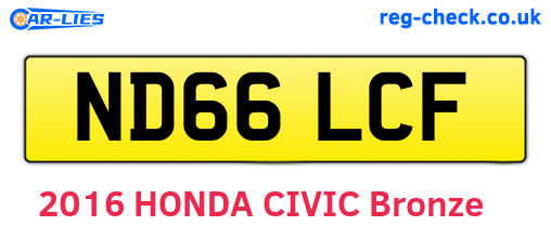 ND66LCF are the vehicle registration plates.